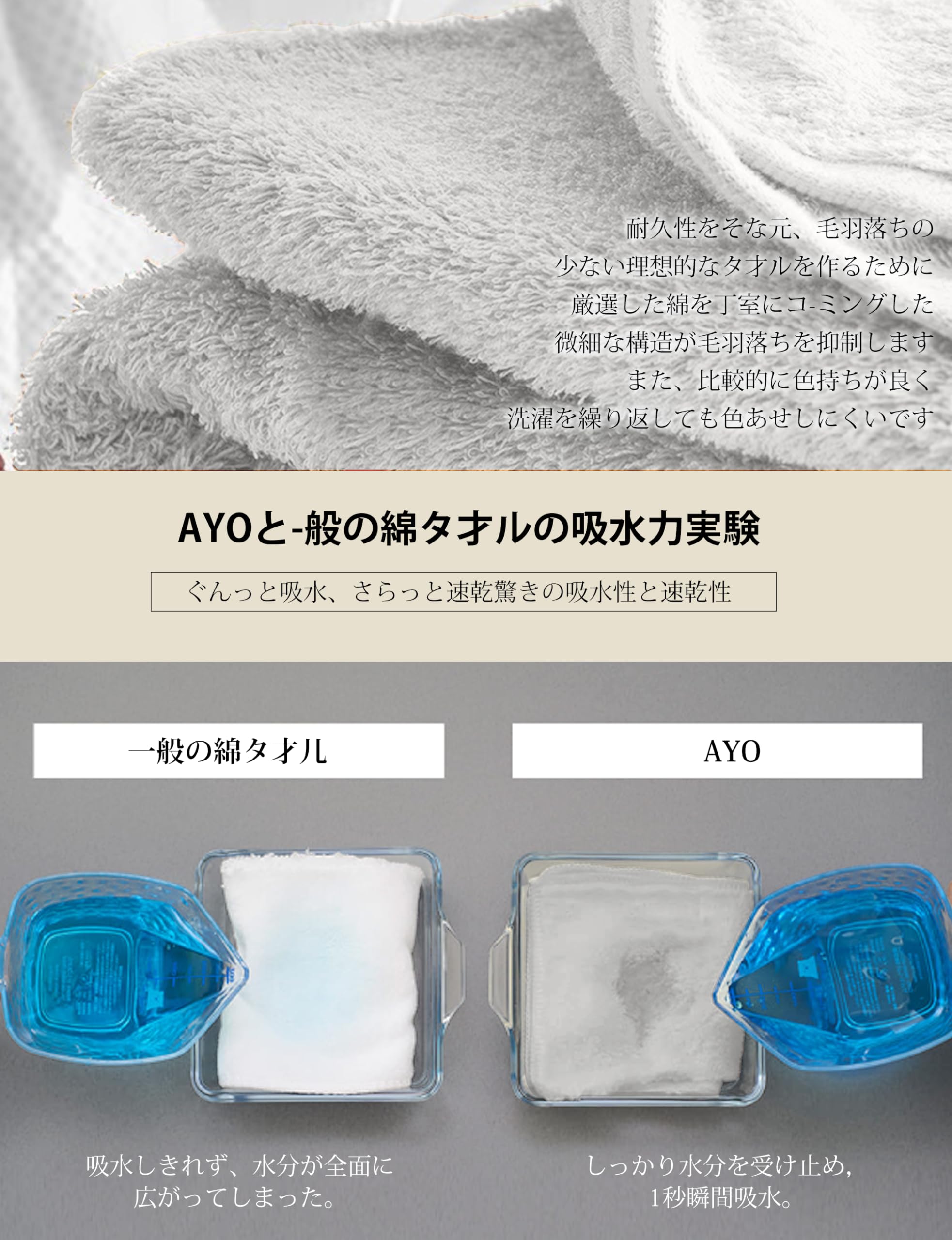 Amazon｜AYO バスタオル 4枚セット 4色01 ホテル仕様 ふかふか 綿100