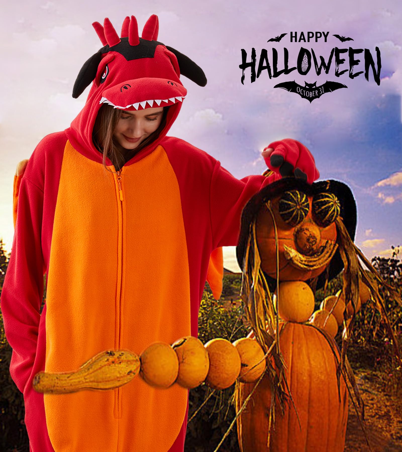 Pijama enterizo de dragón para adultos, disfraz de Halloween, ropa de dormir de una pieza