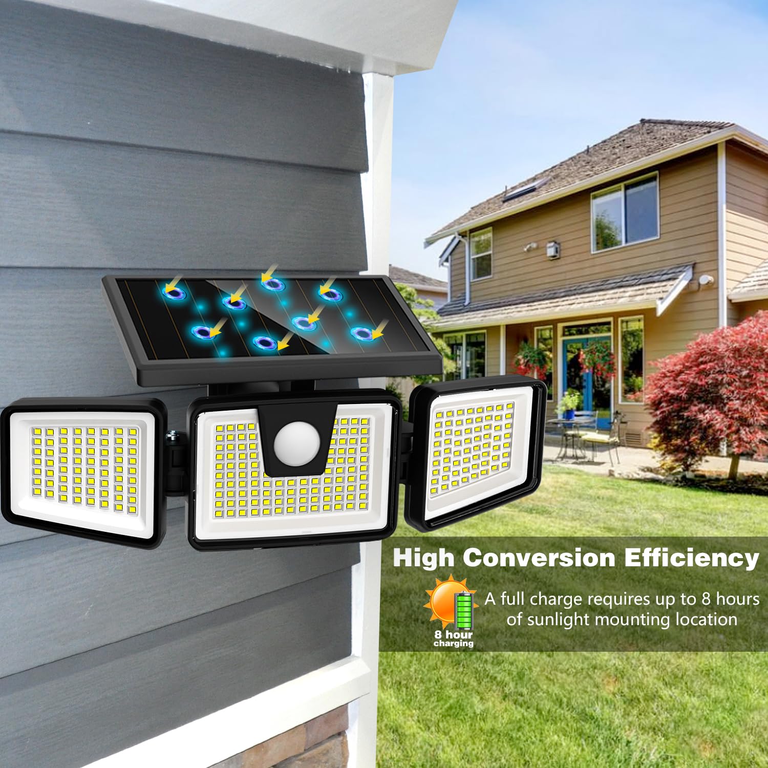 AmeriTop Solar Lights Outdoor, 2 Pack 233 LED High AmeriTop Solar Lights Outdoor, 2 Pack 233 LED High