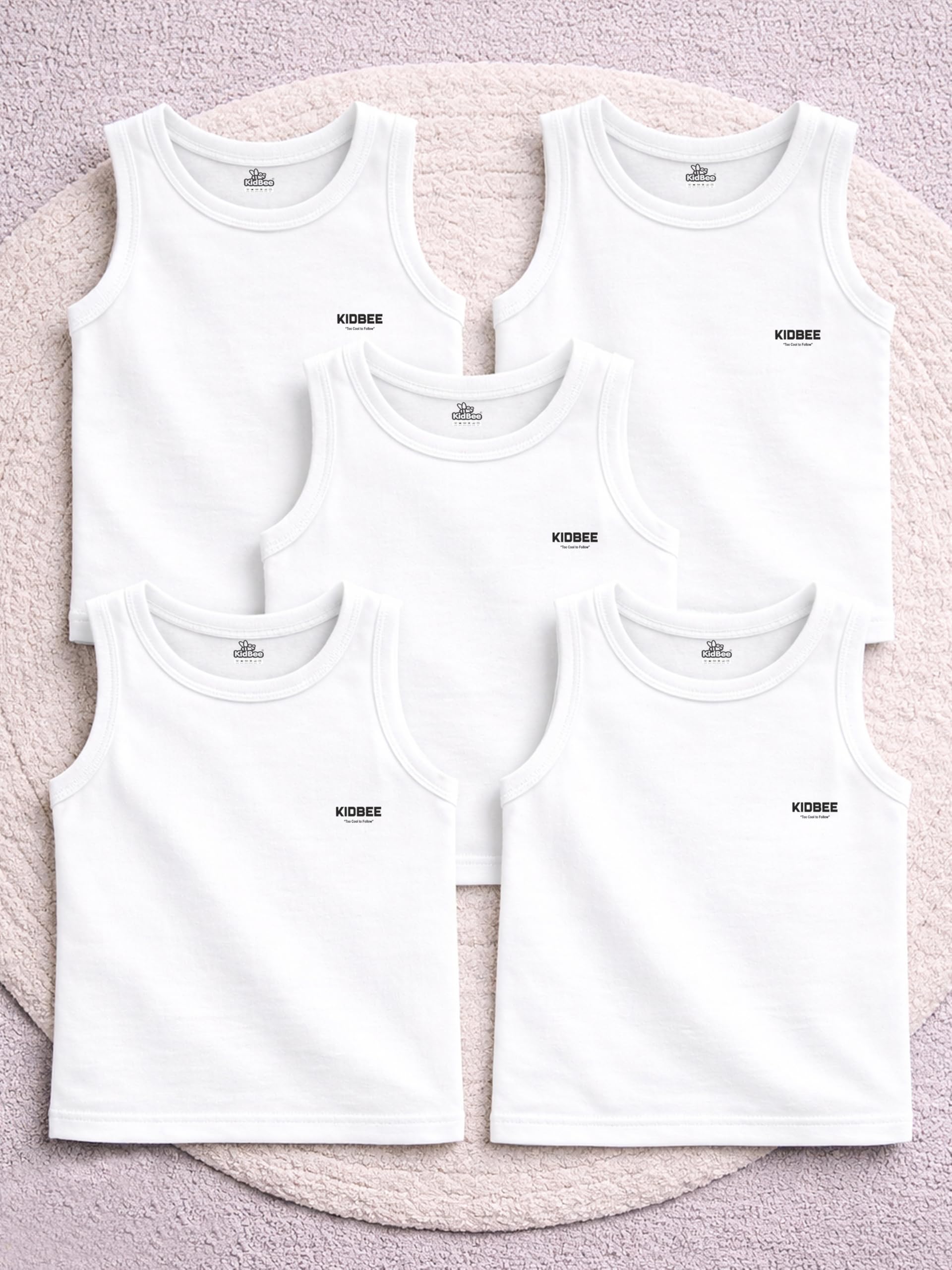 Kidbee Cotton Vests for Boys & Girls Printed (Set of 5)-image-2