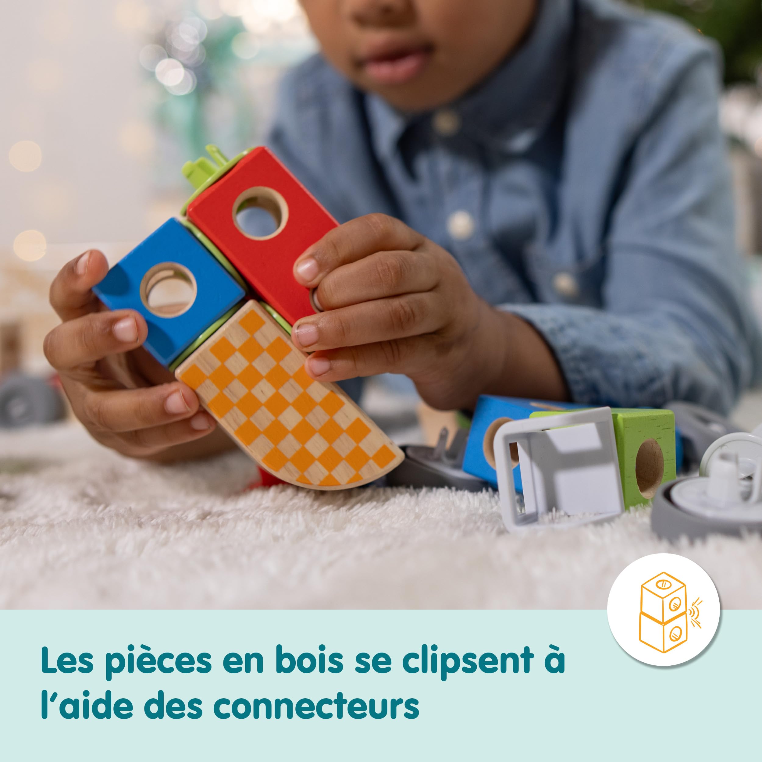 Melissa & Doug - Blockables - Véhicules 54 Pièces - Puzzle Enfant - Jeu Montessori - Jouet En Bois - Jouet D'Activité, De Développement Et Apprentissage - Cadeau Enfant 2 Ans Et + -