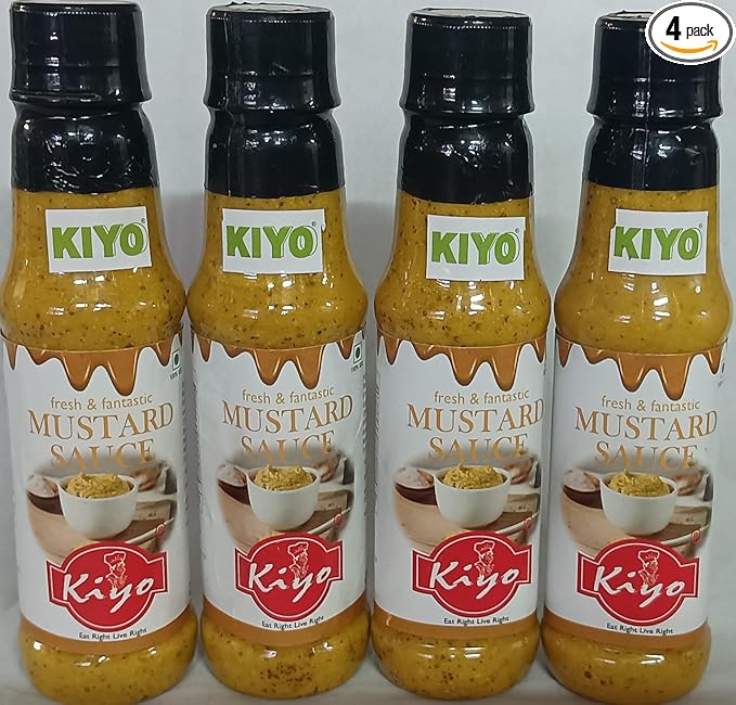 Fresh Mustard Sauce || 100% Natural & Vegan Ingredients || No Artificial Flavours & Colours Added || Enjoy It with Noodles, Pizza, Burger & Pasta in Fresh Pantry || 210 gm Each (Pack of 4)