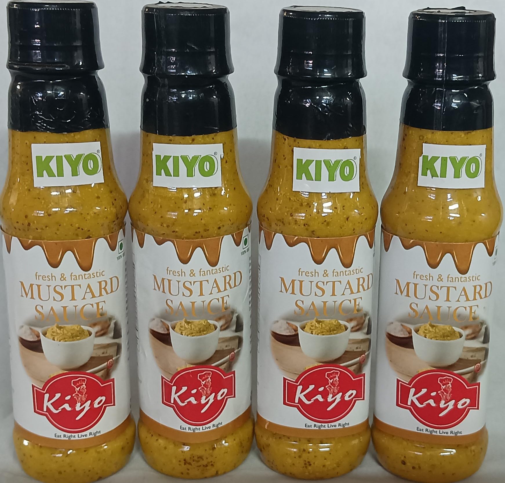 Fresh Mustard Sauce || 100% Natural & Vegan Ingredients || No Artificial Flavours & Colours Added || Enjoy It with Noodles, Pizza, Burger & Pasta in Fresh Pantry || 210 gm Each (Pack of 4)