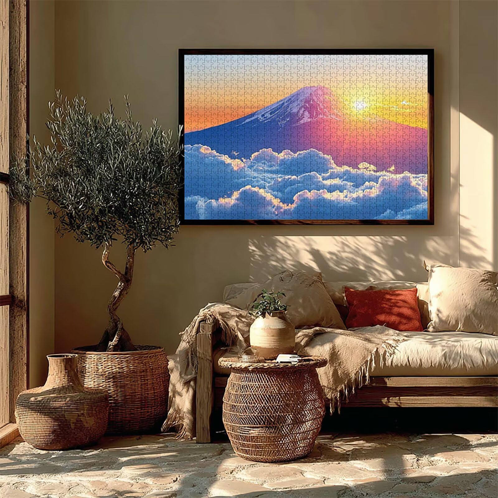Puzzle 4000 elementów dla dorosłych o zachodzie słońca, drewniane puzzle 142 x 86 cm, części ściśle do siebie pasują, dla mężczyzn, kobiet, starszych seniorów, relaks i odstresowanie, dekoracja
