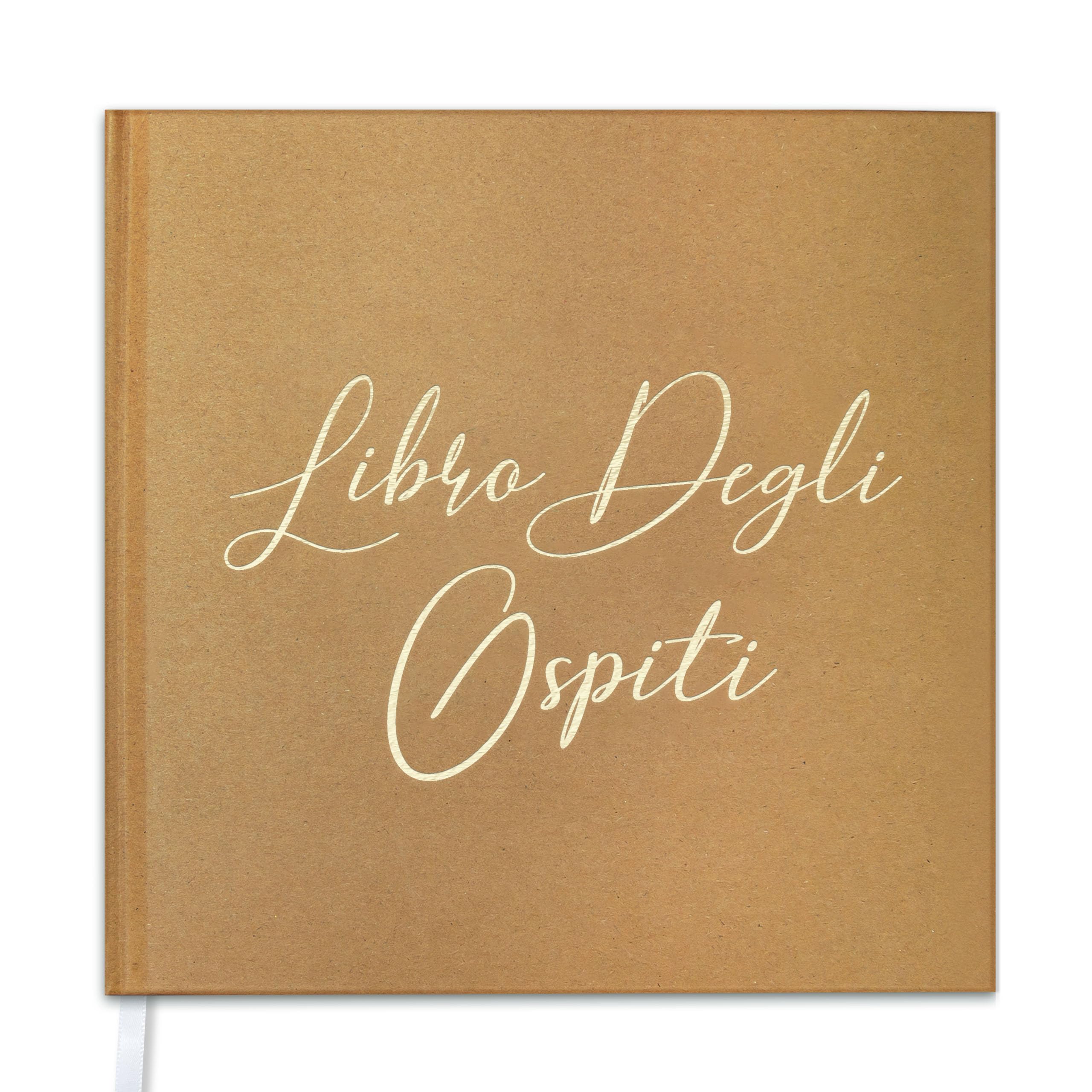Libro degli Ospiti Vintage per Matrimonio - 21x21 cm, 72 Pagine - per Anniversari e Battesimi