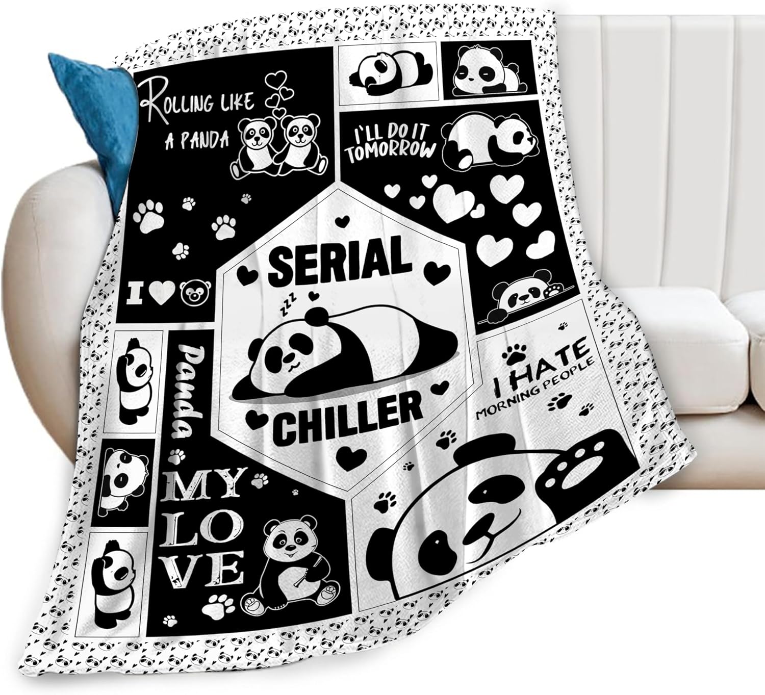 Panda Throw Blanket Panda Gifts for Girls Kids Teens Plush
