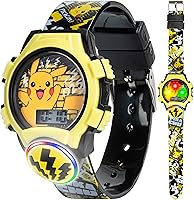 Accutime Pokémon Kids Digital Watch Pikachu Light-Up LCD for Boys Girls - Durable Fun Time Teller