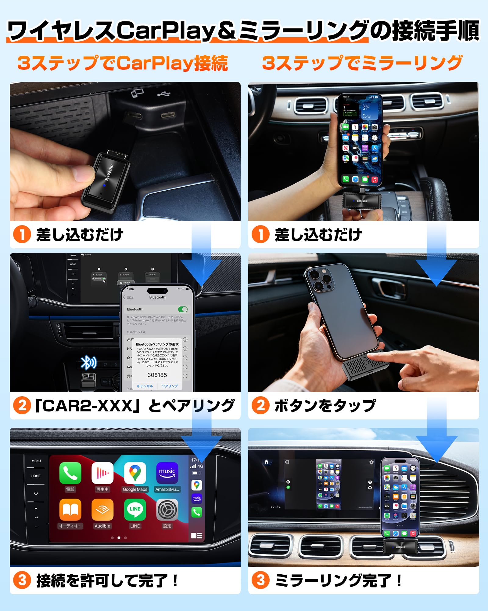 Amazon.co.jp: GETPAIRR Mirror Cast 【次世代モデル】ミラーリング Amazon.co.jp: GETPAIRR Mirror Cast 【次世代モデル】ミラーリング
