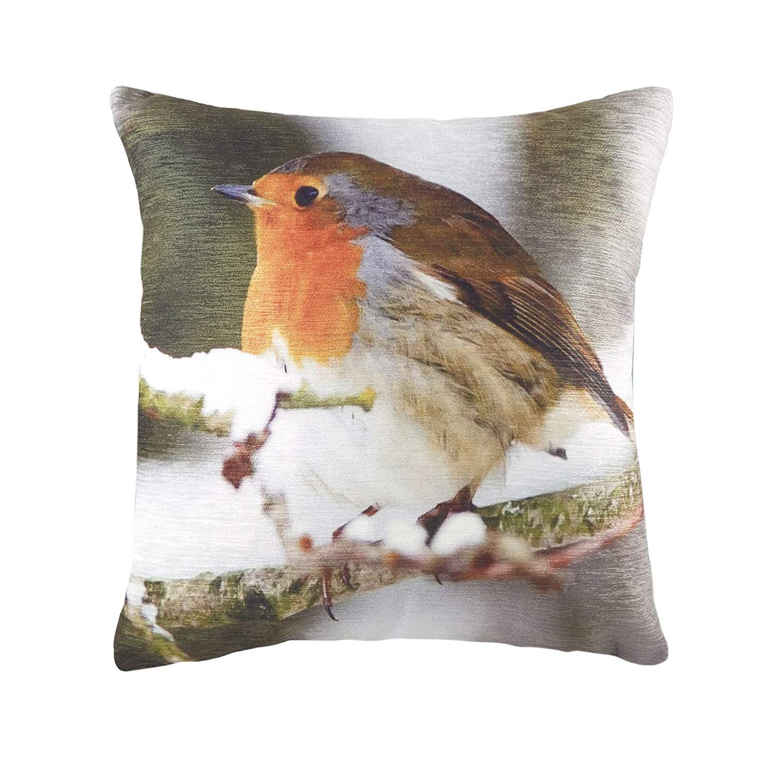 Evans Lichfield Photo Robin Cushion Cover, Multi, 43 x 43 cm