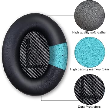Bose QuietComfort 35 (QC35) ve Quiet Comfort 35 II (QC35 ii) Kulaklıklar için Yedek Kulak Pedleri, Yedek Kulak Pedleri Yastıkları Bellek Gürültü Yalıtımlı Kulaklık Kılıfları Köpük Yumuşak Deri
