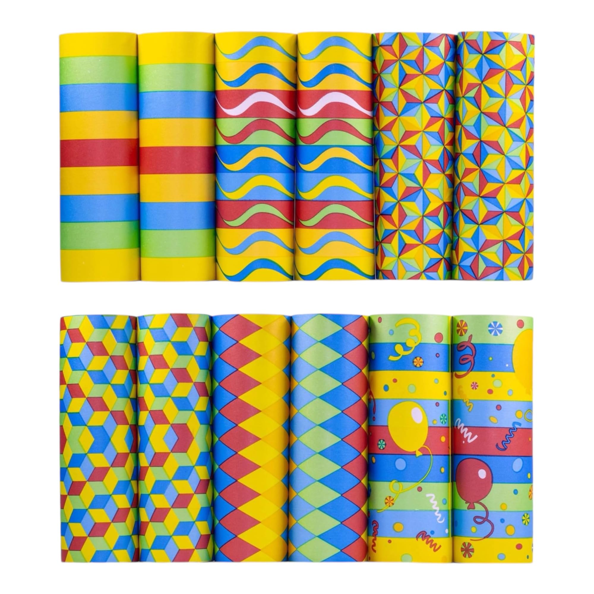 ARKRAFT Stelle filanti Carta FSC Confezione rotori da 12 Pezzi Colori Diversi per Carnevale Compleanno (P12 Mix)