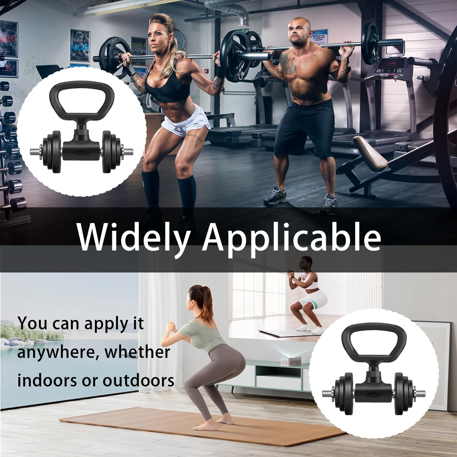 Kettlebell, Kettlebell Poignée Réglable et Rotative pour Haltères Transforme les kettlebells Poignée Antidérapante pour Haltères Équipement de Fitness pour la Maison