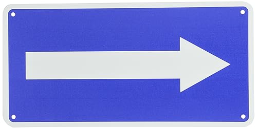 NMC TMA5G - Señal de tráfico con flecha derecha 60in de largo x 120in de alto aluminio 0040 blanco sobre azul