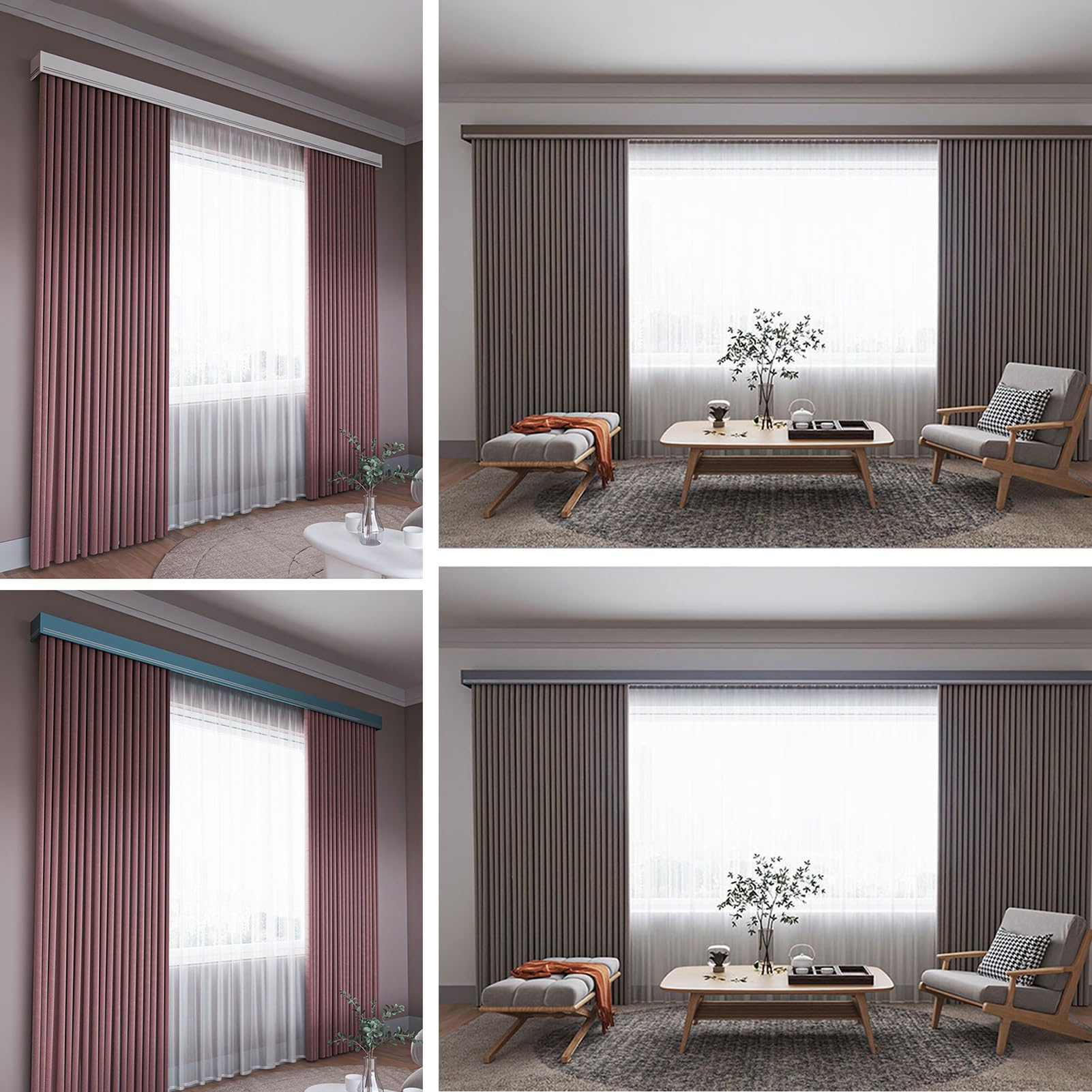 Generisch Verdunkelungsgardinen-Aufbewahrungsbox mit Doppelschienen, Wand-Blenden, dekorative Aluminium-Fensterblende, Weiß, 100 cm (3,3 Fuß) – Elegante Einrichtungslösung
