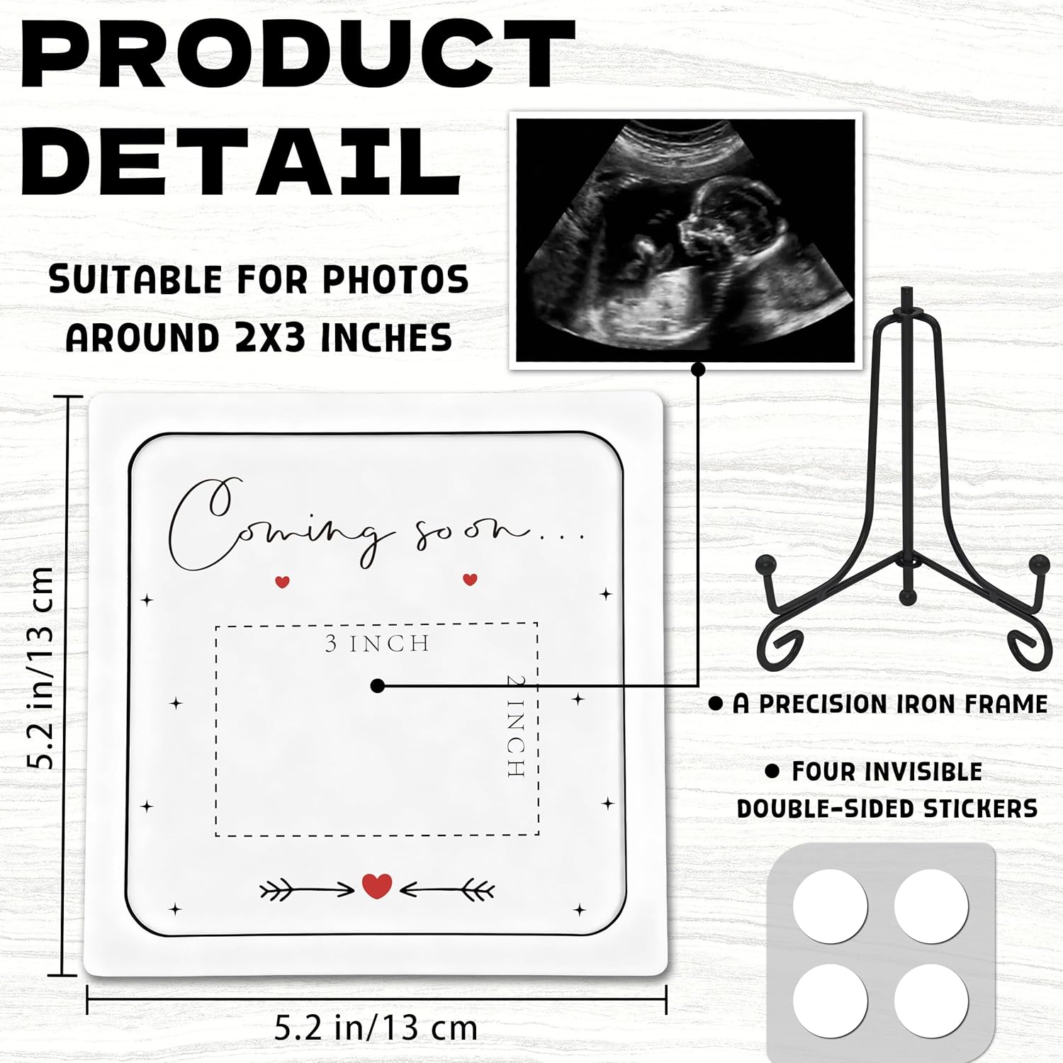 Pregnancy Announcement, Ultrasound Picture Frame Wooden Surprise Box, Pregnancy Announcement for Grandparents, Baby Coming Soon Announcement Sign - Pregnancy Reveal Gifts to Grandparents - Image 2