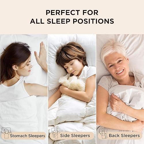 Miniatura 6 de Bedsure Juego de 2 almohadas de cama tamaño Queen, almohadas de hotel de lujo para dormir de espalda, estómago o de lado, almohada reforzada suave y