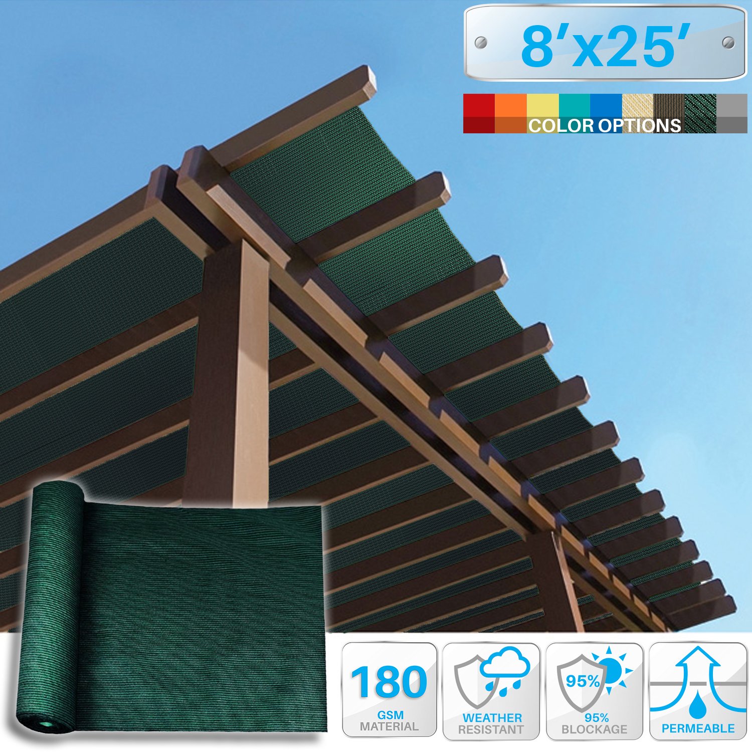 Snapklik.com : Patio Paradise 8 X 25 Shade Cloth 6/8/12 FT Sun Shade ...