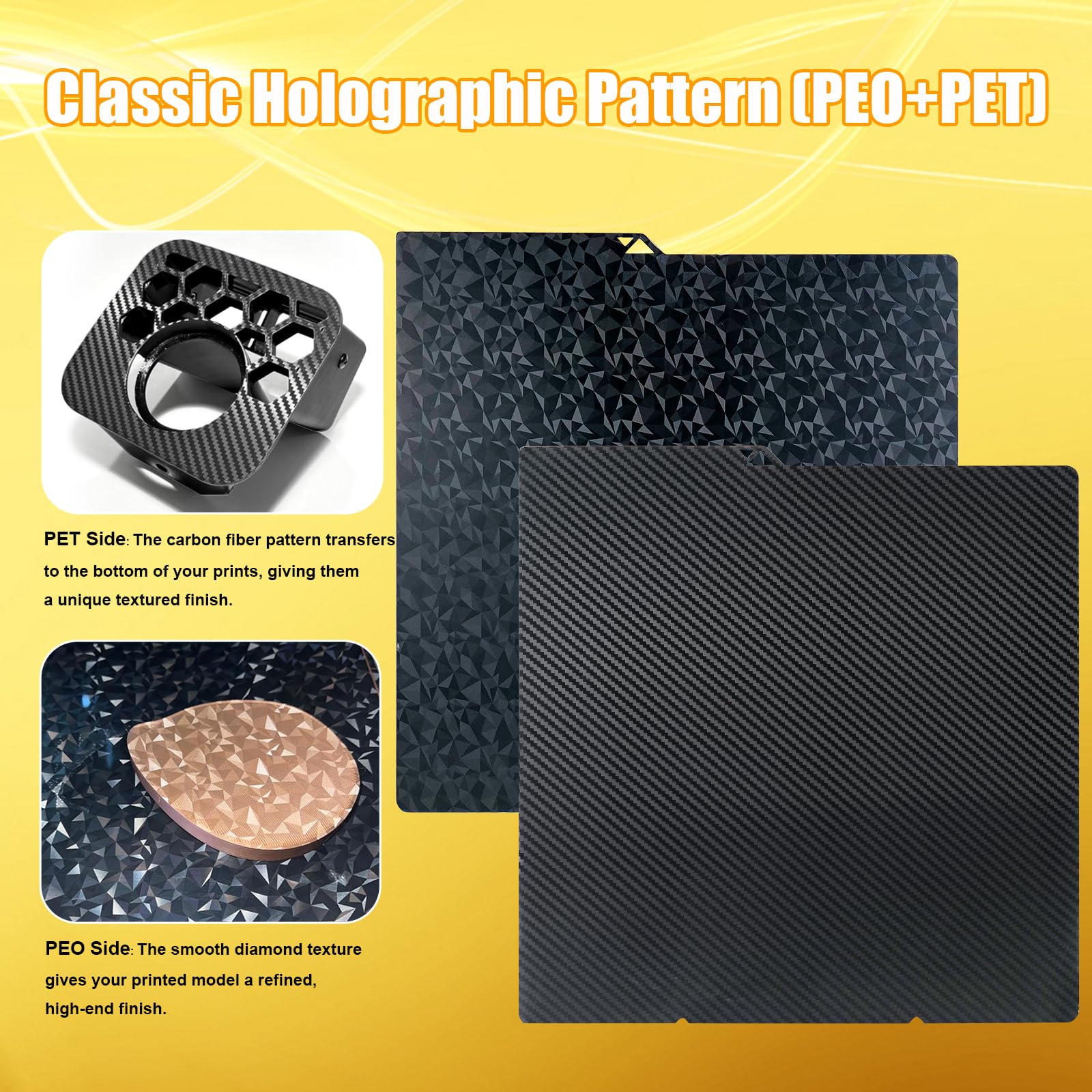 Nssnlur PEO PET Build Plate 264x276mm per Anycubic Kobra S1, Double-Sided PEO PET Stampa in Acciaio a Molla per Anycubic Kobra S1/Kobra S1 Combo Piattaforme Stampante 3D