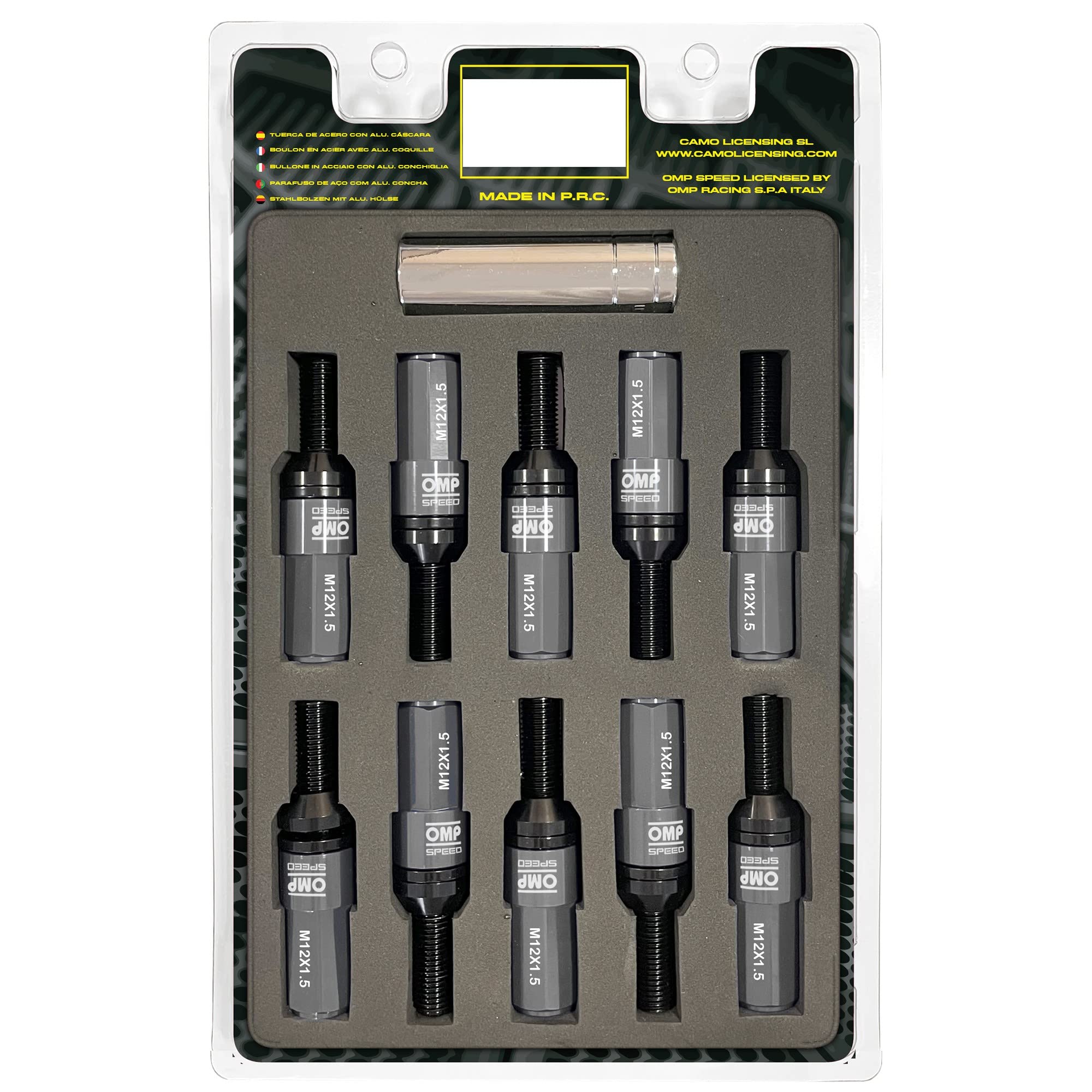 Omp Speed Schraubenset Performance mit Aluminiumschutz M12X1.5 Hex 17-19, L 28 mm, Aluminium 7075+DIN 12.9, 20+1 pro Box
