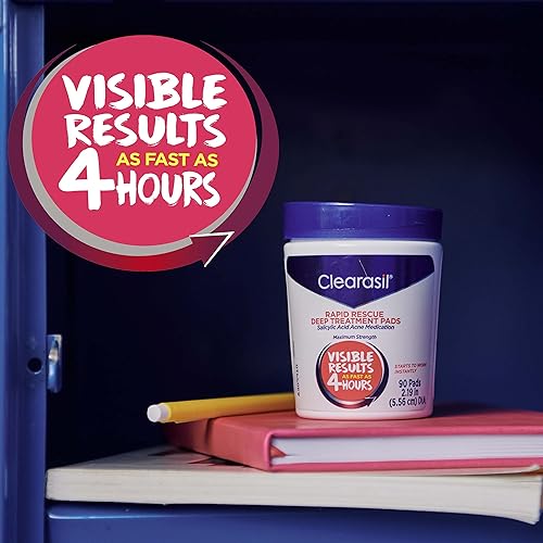 Miniatura 6 de Clearasil - Almohadillas de limpieza facial para tratamiento del acné almohadillas de tratamiento profundo con ácido salicílico medicamento para el