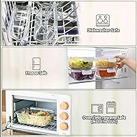 Vista 5 de Contenedor de vidrio para comida preparada [8 unidades, 30 onzas], contenedores de vidrio MCIRCO para almacenamiento de alimentos, contenedores