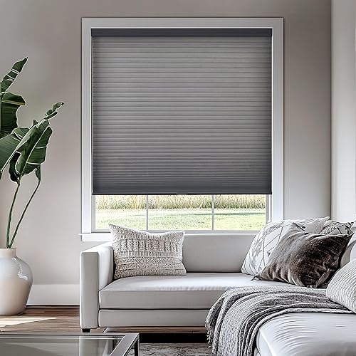 CHICOLOGY Cellular Shades – Cordless Honeycomb Blinds, Blackout or Light Filtering Window Shades for Home, Bedroom, Living Room, Kitchen, Office & Door Windows – Morning Fog, 42" W x 48" H