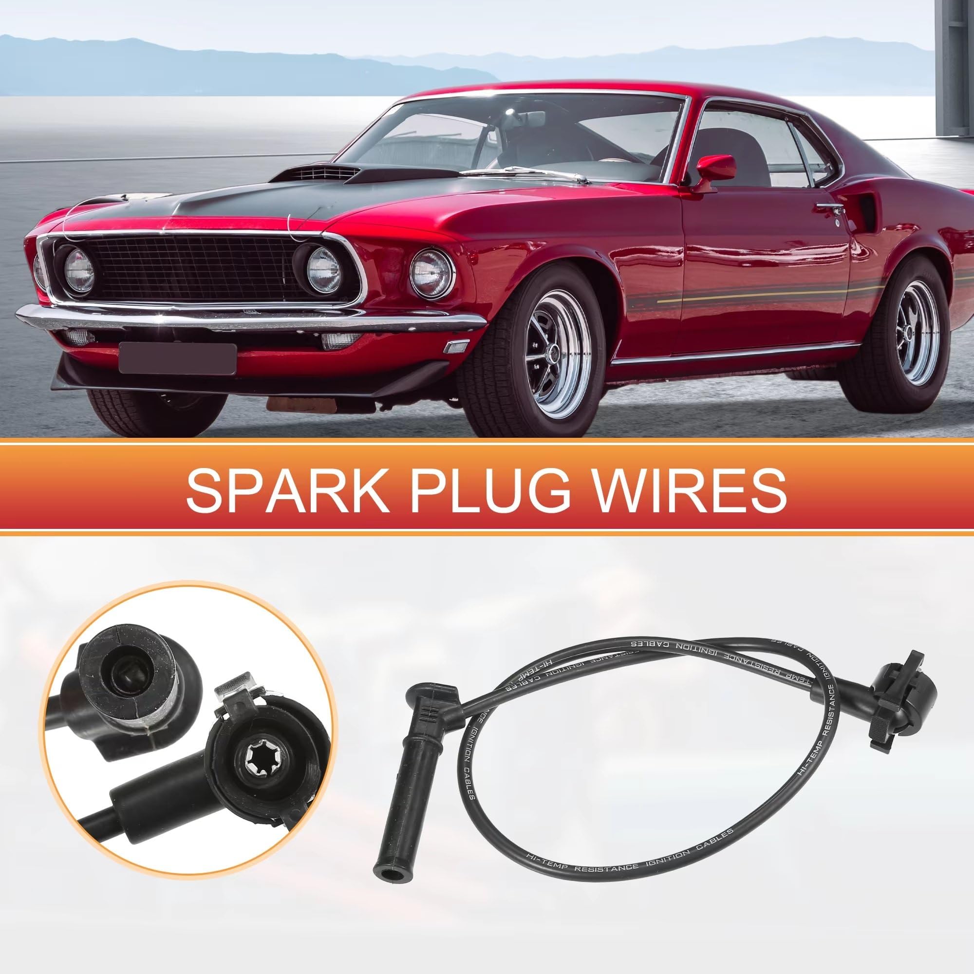 Cables de bujía compatibles con Mustang V6 4.0L 2005 2006 2007 2008 2009 2010 5U3Z12259AA Cable de bujía Cable de Bobina de Encendido