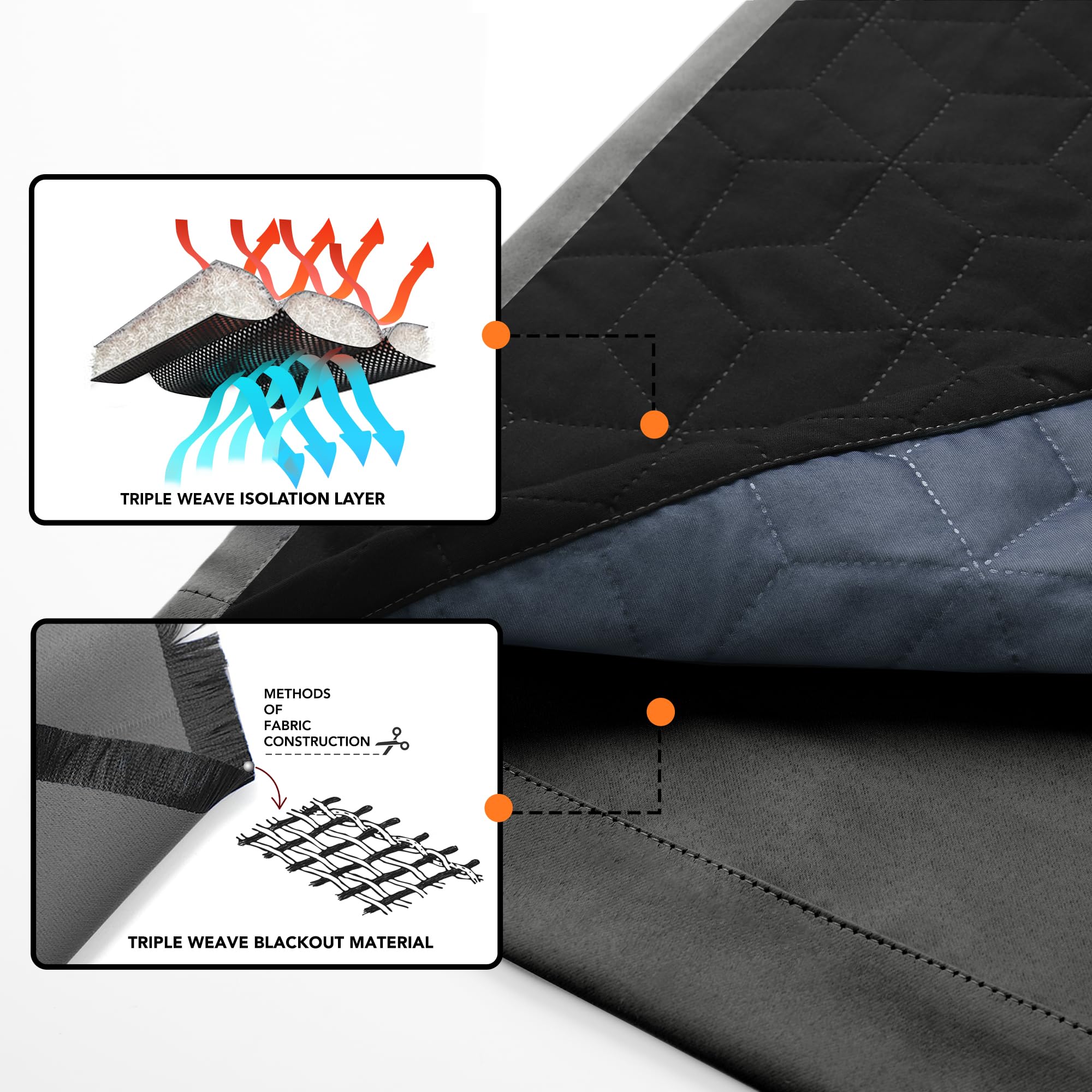 Deconovo Tenda Oscurante Termica Doppio Strato, Antivento, Pesante, Isolante per Freddo e Caldo, Adatta per Finestre e Porte, 200x260 CM, Grigio Chiaro, 1 Pezzo – Certificata OEKO-TEX® STANDARD 100