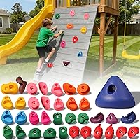 NEATATOU 36PCS Kids Rock Climbing Holds - Colorful Wall Grips Kit with Hardware for Indoor Outdoor Playgrounds