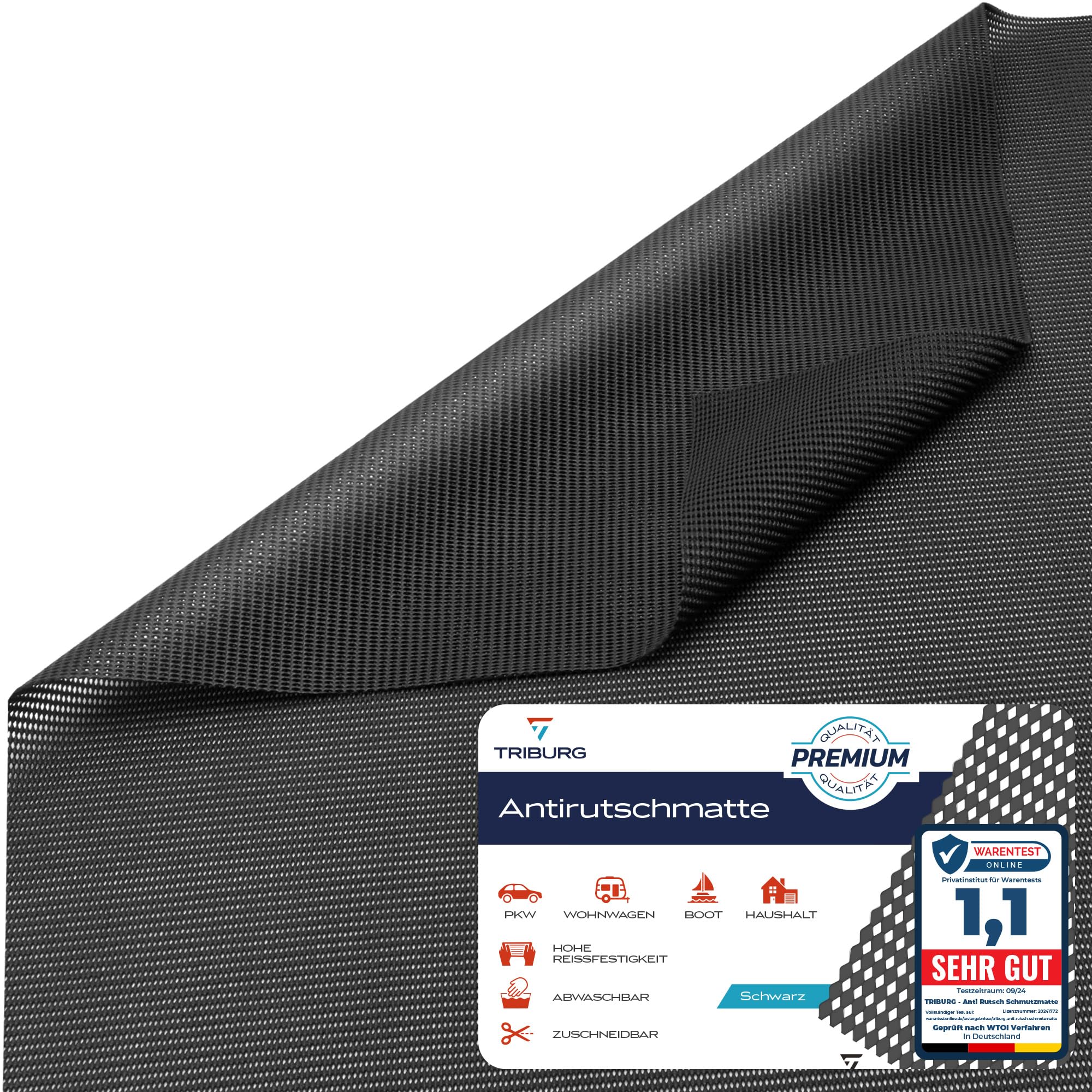 TRIBURG Universal Antirutschmatte 120x180 cm Zuschneidbar und Abwaschbar - Kofferraummatte | Teppich Antirutschunterlage | Schubladen Matte | Kofferraum Schutzmatte | Antirutschmatte für Teppich