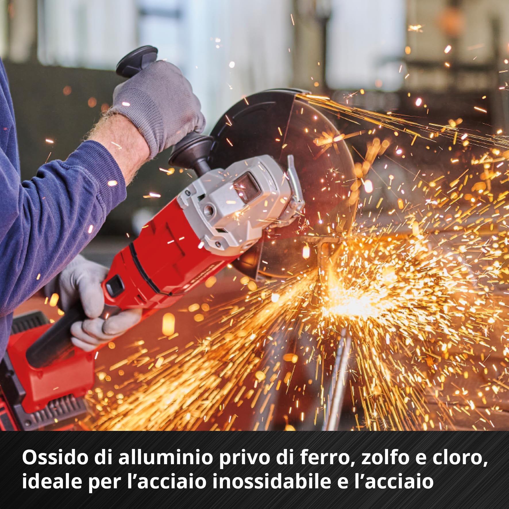 Originale Einhell Set di 3 pezzi di dischi da taglio sottili per metallo, Ø 230 mm (spessore 2 mm, certificato MPA, lunga durata, tagli precisi e a bassa sbavatura, per smerigliatrici angolari)