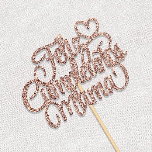 Miniatura 2 de Feliz Cumpleaños Mama Cake Topper, decoración de fiesta de cumpleaños de la madre española, feliz día de la madre/querida mamá feliz cumpleaños,