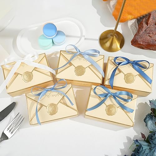 Miniatura 6 de DINDOSAL Cinta azul de 38 de pulgada delgada de satén azul polvoriento, 5 rollos de cinta azul antiguo para boda, cinta azul francés para baby