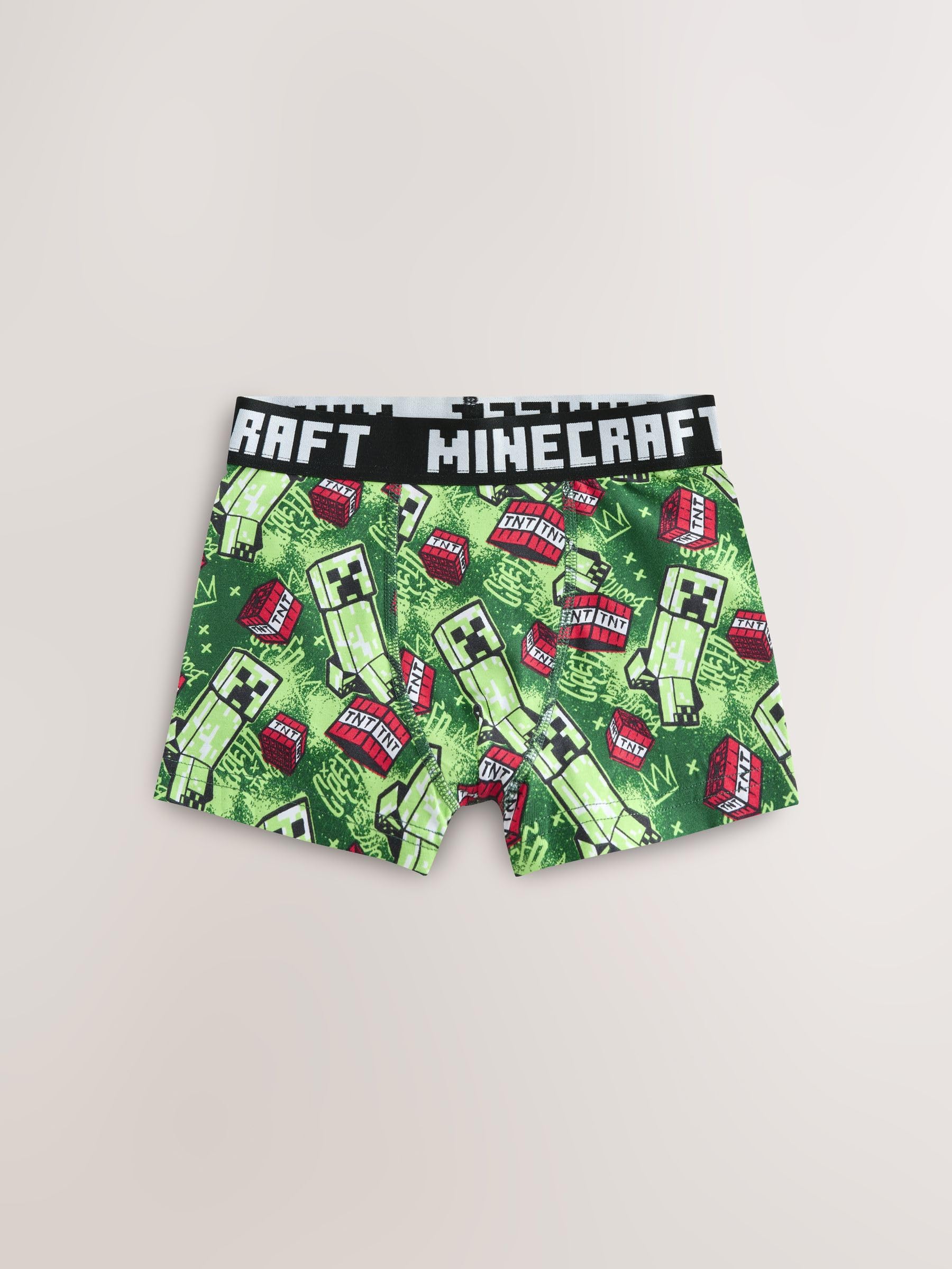 NEXT Ragazzo Confezione da 7 Boxer di Minecraft | Bambino, Standard, Mid Rise