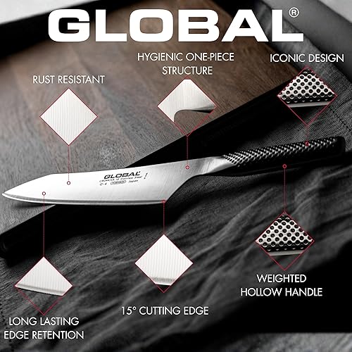 Miniatura 5 de Global Cuchillo de filete Flexbile de 11 pulgadas, acero inoxidable japonés ligero, borde afilado, fabricado en Japón, G-19