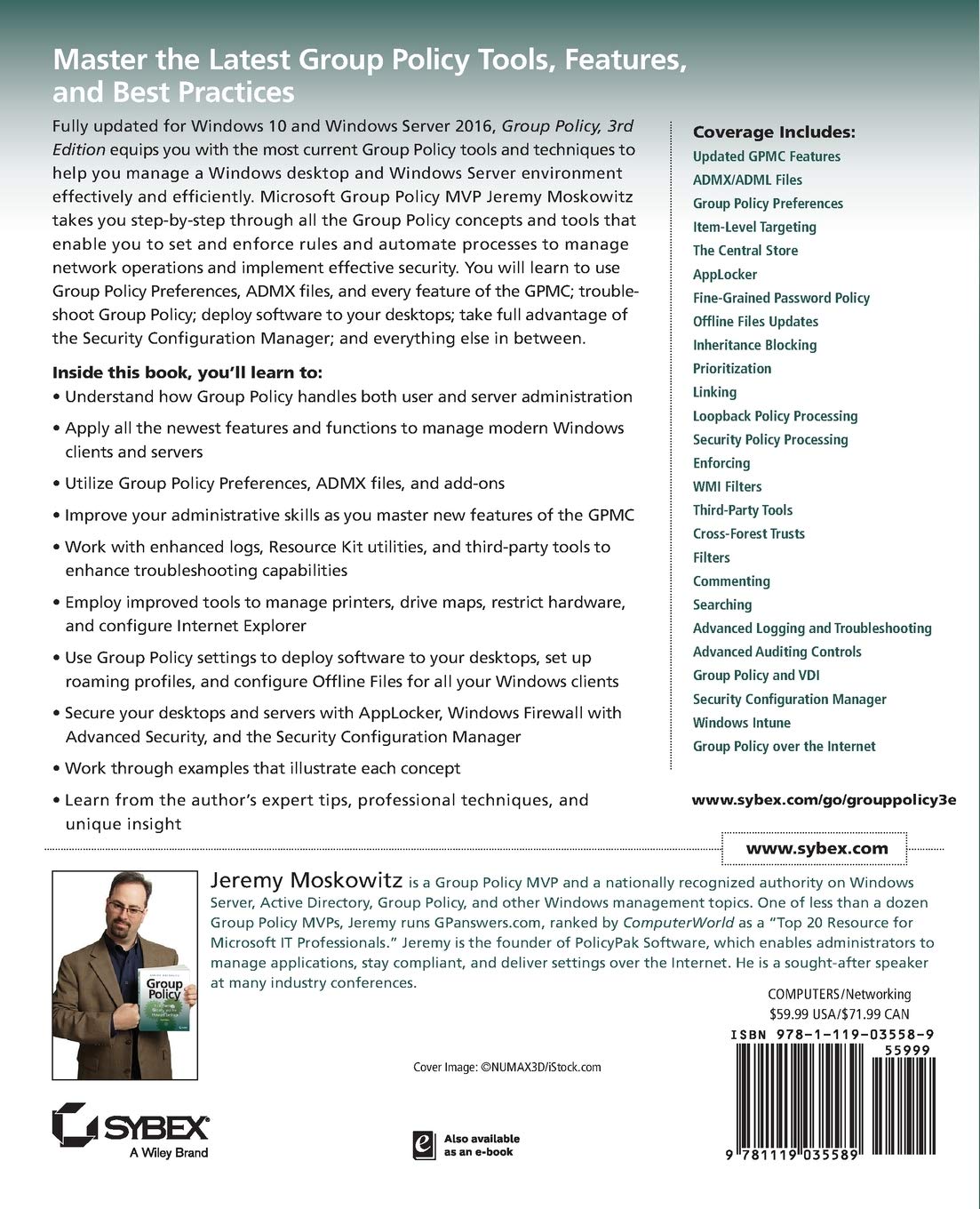 Group Policy: Fundamentals, Security, and the Managed Desktop      3rd Edition