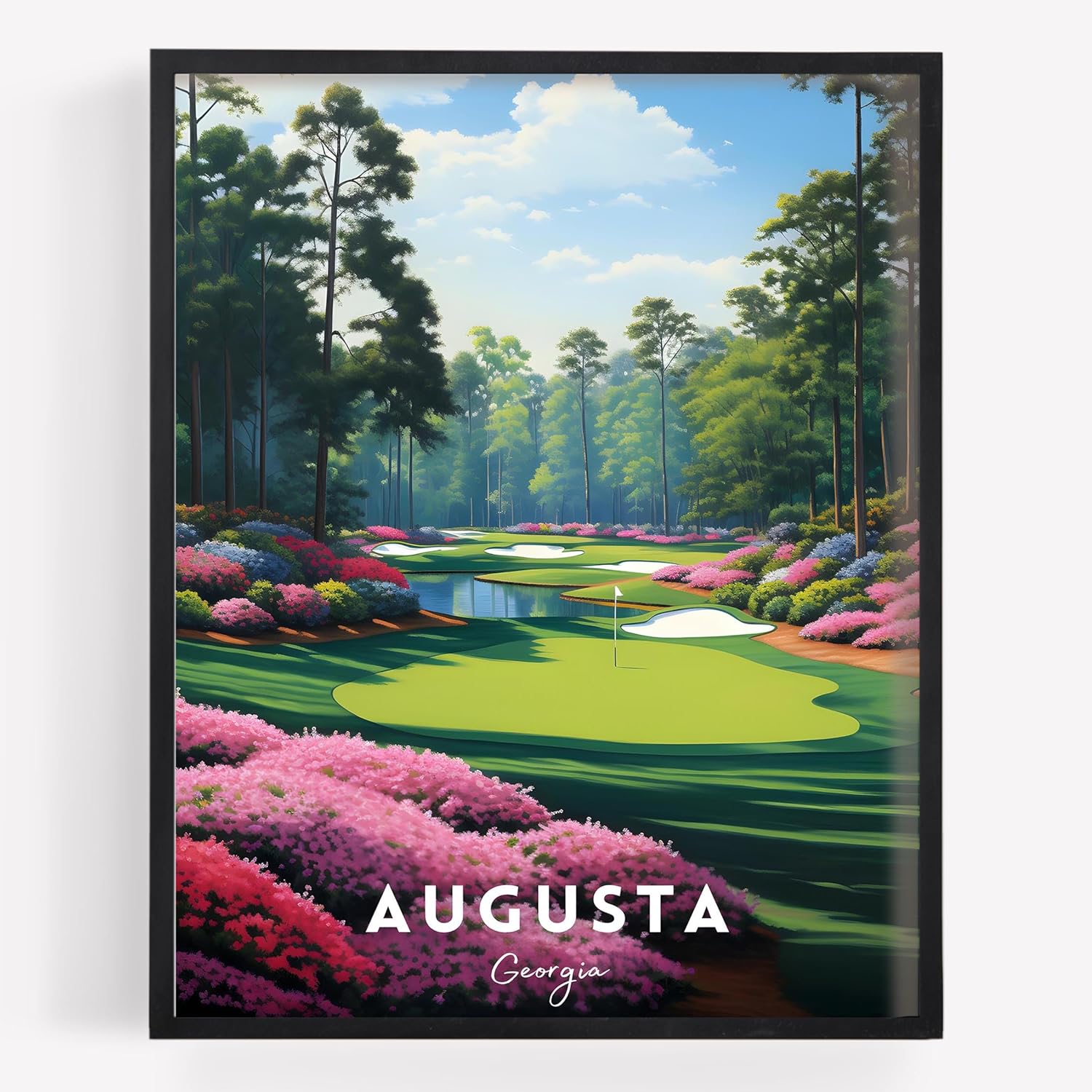 Golf Course Premium Giclee Fine Art Prints - Augusta, Pebble Beach, Pinehurst, Golf Course Posters, Golf Wall Art, Aesthetic Poster for Home Office Decor, Ready to Frame