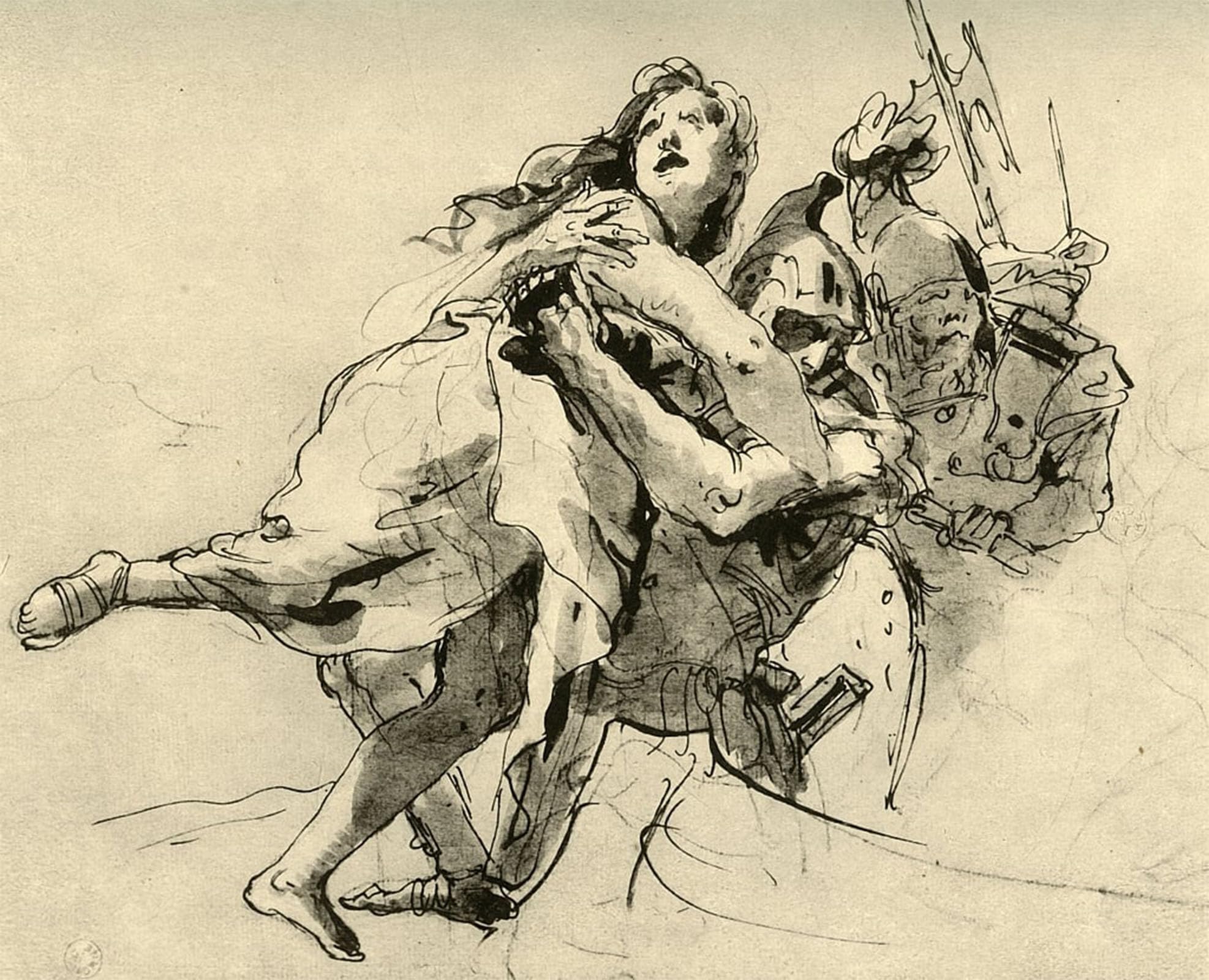 HRJUBWREE Famous Paintings Pictures Artwork Picture the Abduction of Helen by Battista Tiepolo Photo Wall Print for Home Decor 60x90cm