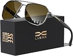 LUENX Lunettes de soleil Aviator carré pour hommes polarisé UV400 Alésages en polygone