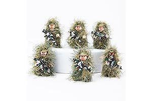 Military Camouflage Soldier Figures with Weapons and Accessories