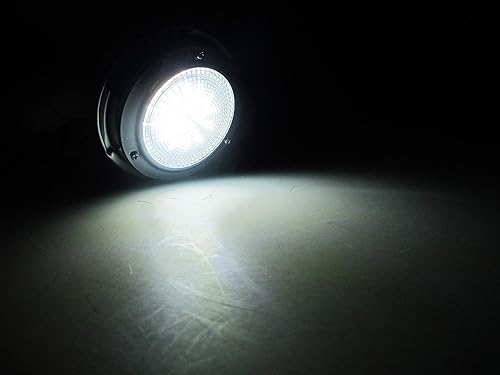 Miniatura 7 de Pactrade Marine Luz de Cúpula 12V - Lente de 3 Pulgadas, LED Blanco Cálido  Luz de Barco de Acero Inoxidable con Interruptor de Palanca Integrado,