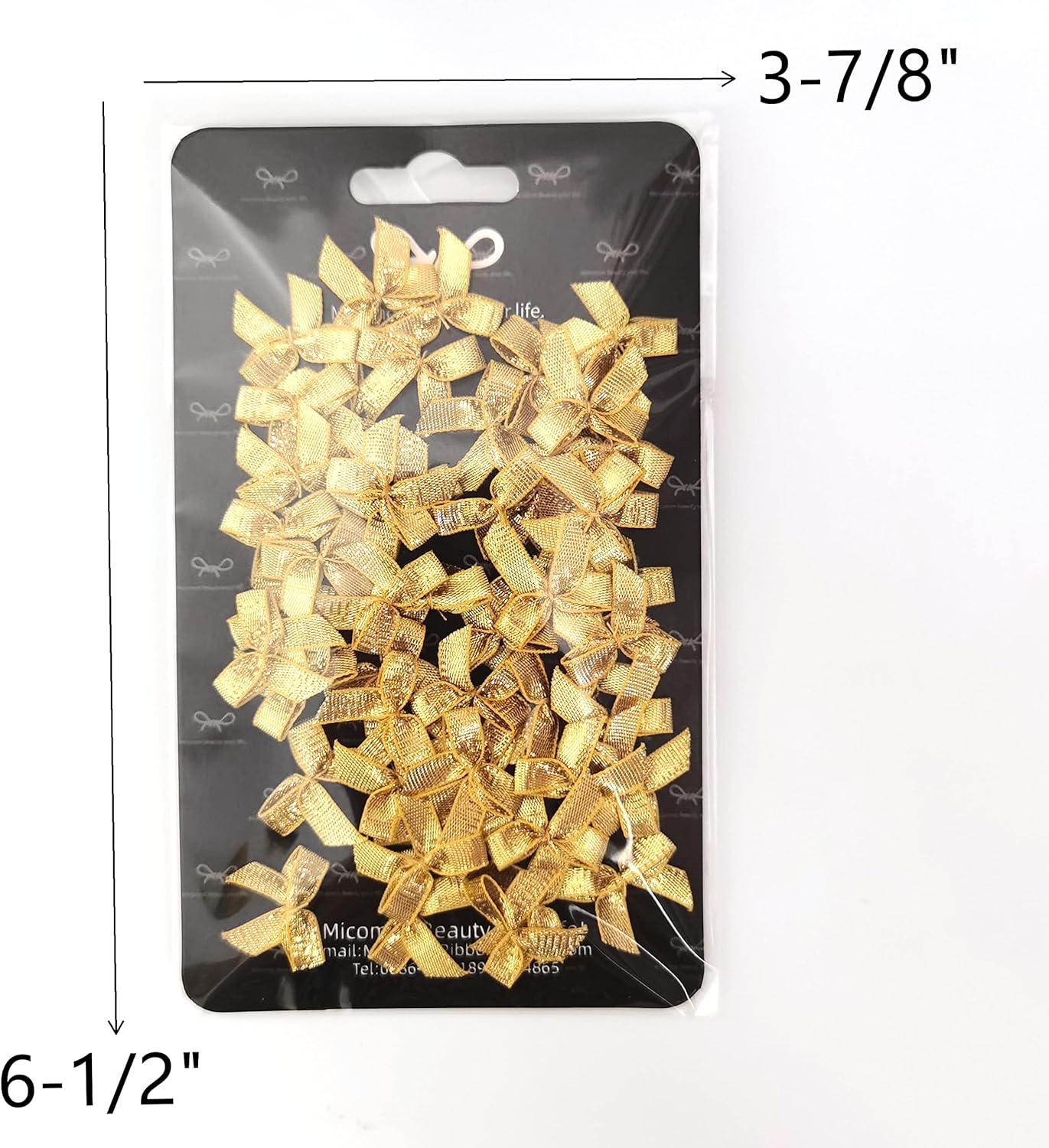 50pcs 1-Inch Mini Ribbon Bows for Crafts Metallic Ribbon Ornaments Mini Christmas Bows Appliques Craft for Sewing,Scrapbook(Gold) - Image 4