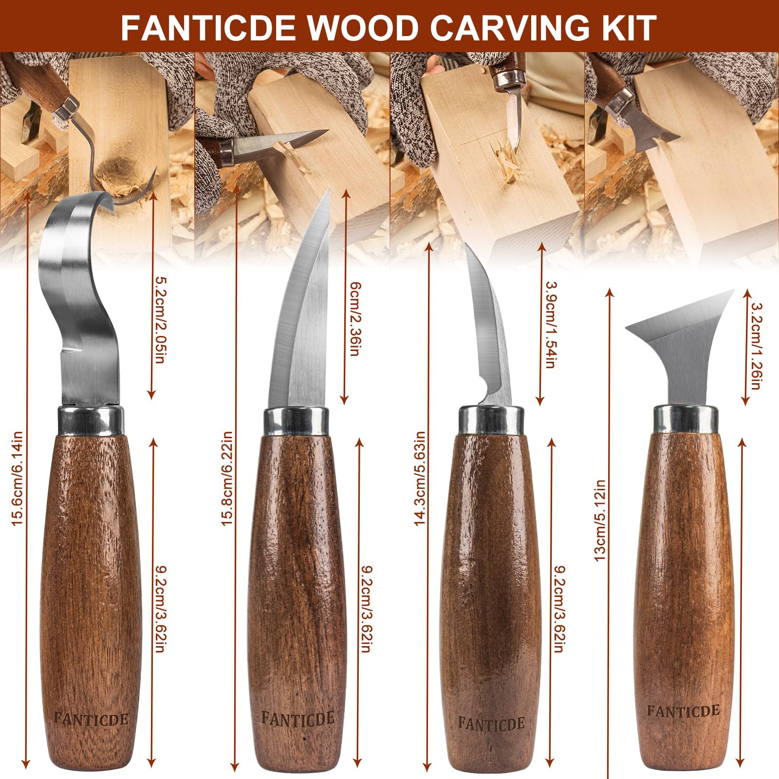Ciseaux à Bois,20 in 1 Outils de Sculpture bois,Outillage Bois avec 7 Couteau Sculpture bois,8 Blocs de Tilleul,Professionnel/Junior Outil de Ciseaux a Bois Kit DIY avec Gants anti-coupure