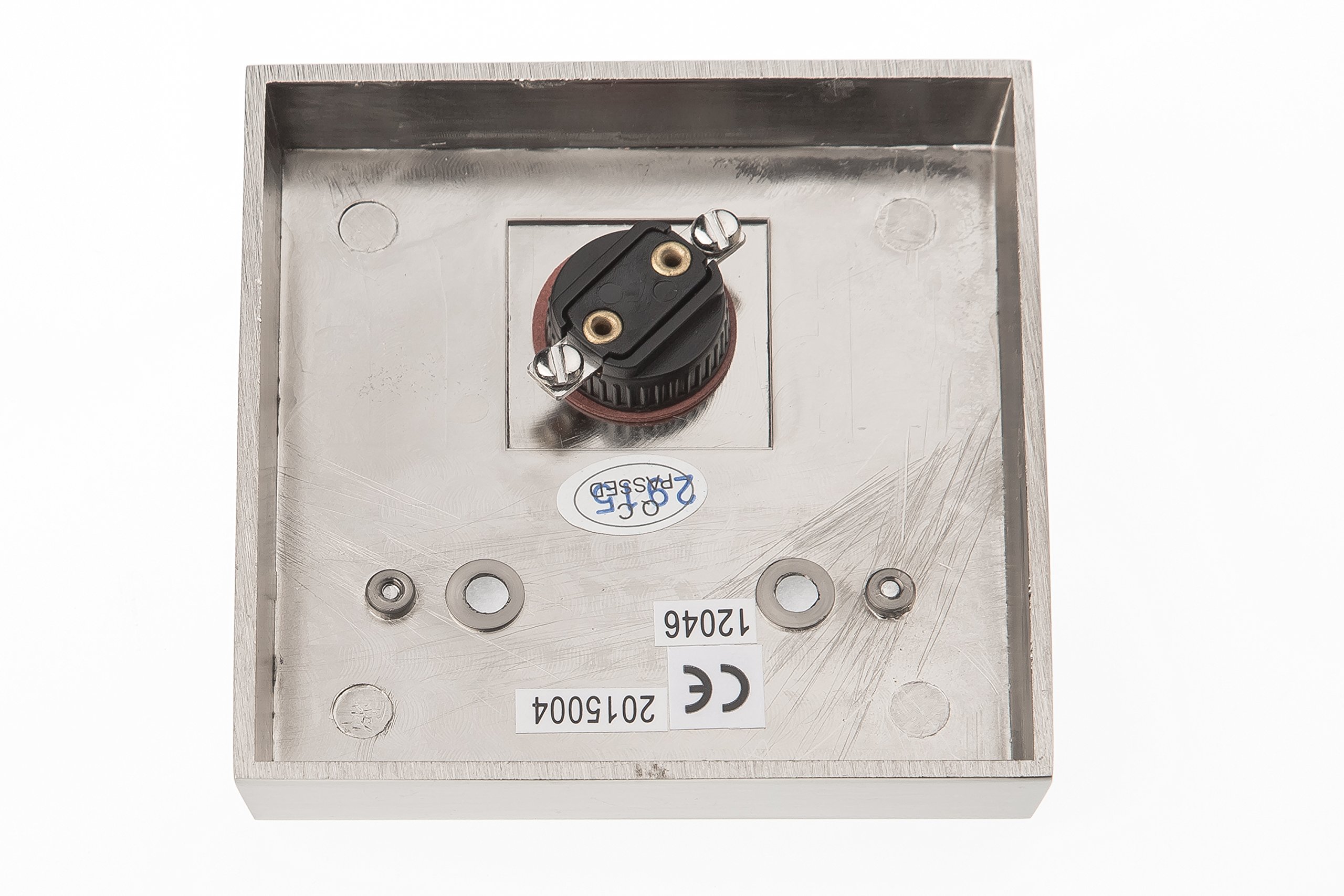 HUBER bouton de sonnette en métal - bouton de sonnette avec plaque signalétique - bouton de sonnette I en laiton chromé - bouton-poussoir