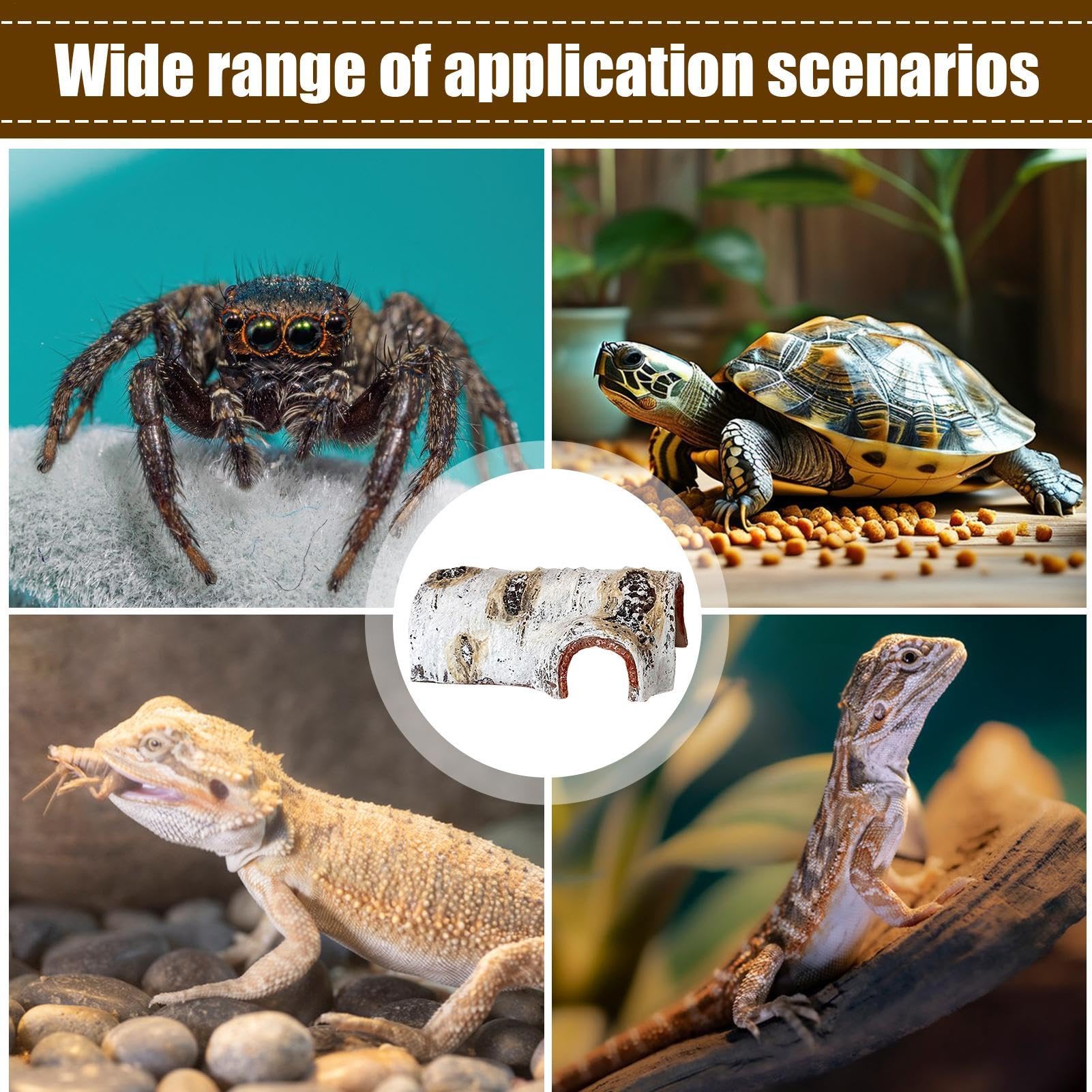 Hábitat de Reptil, hábitat de Reptil Cueva | Cueva de Resina de dragón Barbudo - Accesorios de Tanques de Reptiles Hábitat para arañas, Ranas, cangrejos ermitaños, lagartos, Serpientes