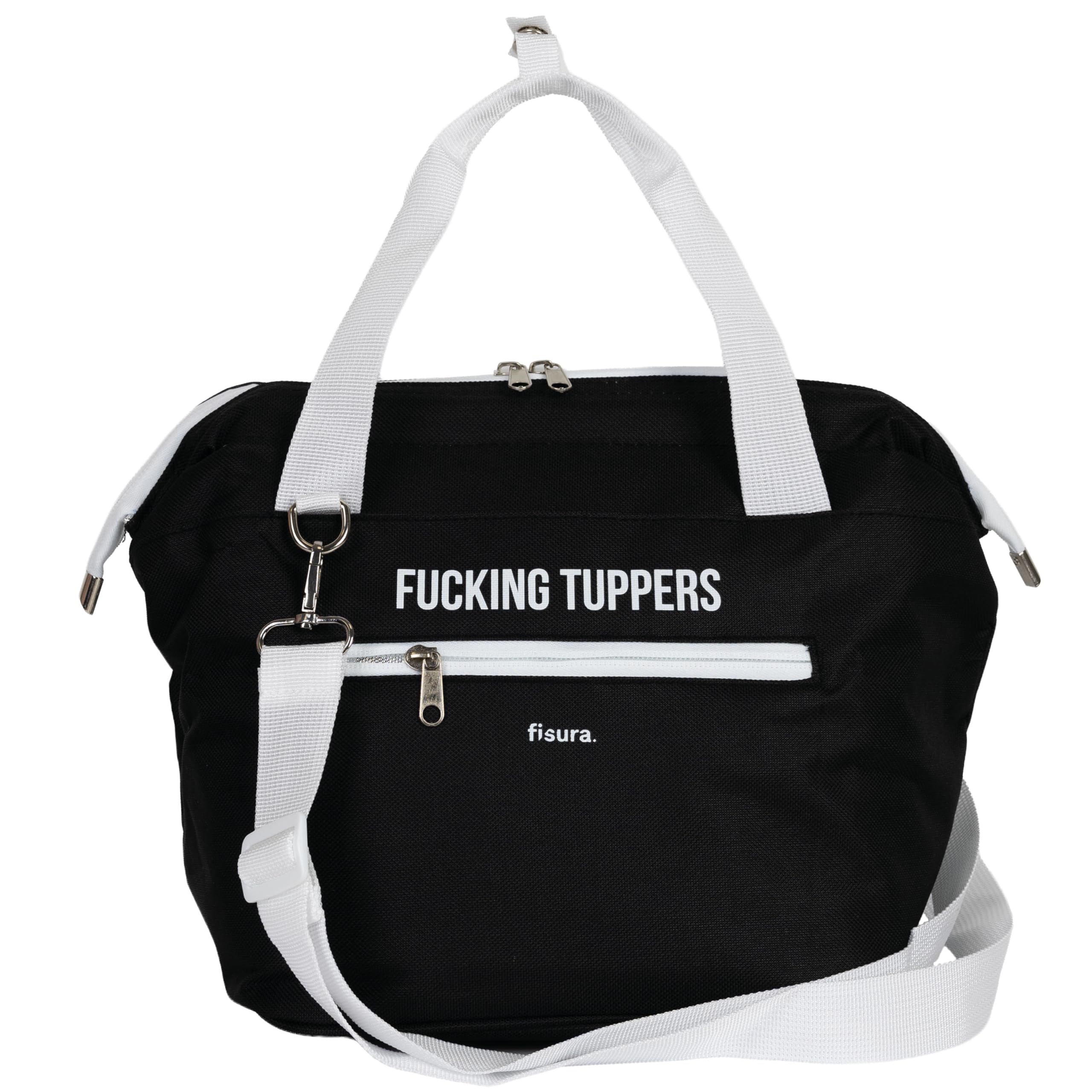 Fisura - Insulated Lunch Bag “F*cking Tuppers” – 9L Thermal Food Cooler with Adjustable Strap, Lunch Box 26x20x25cm for Work, Office or School
