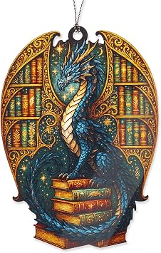 Christmas Ornament 2026 - Dragon Ornaments - Dragon Ornaments for Christmas Tree - Book Lover Merch - Book Lover Gifts - Christmas Ornament 2026 - White Elephant Gifts - Xmas Tree Decoration