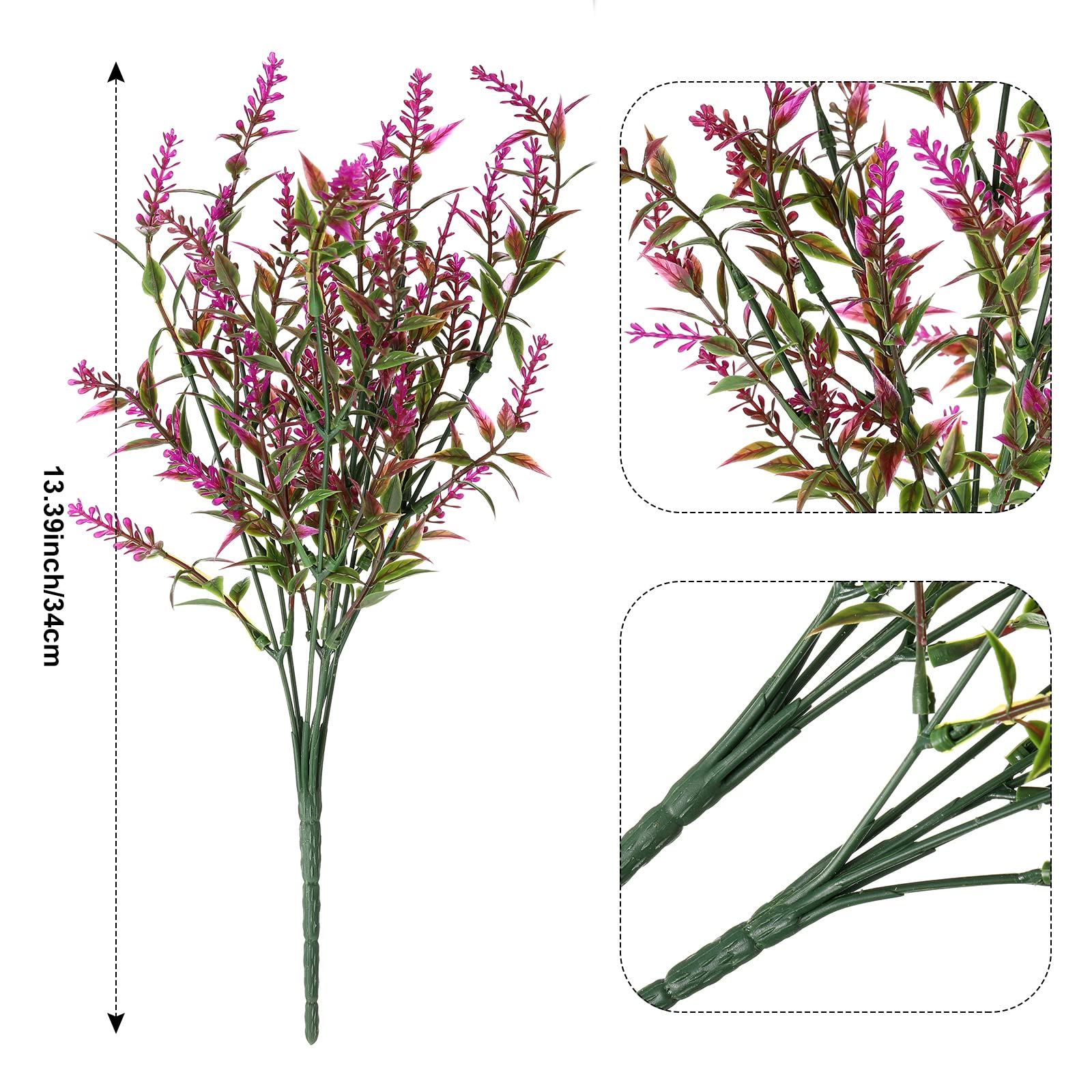 Xinnun 24 fasci di piante artificiali da esterno, resistenti ai raggi UV, fiori finti per esterni, margherite, peonie, lavanda, verde finto per primavera, estate, giardino, portico, esterno e interno
