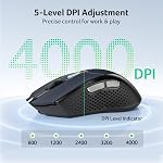 Souris sans fil acer pour portable, souris d'ordinateur 2,4 GHz, souris USB sans fil 4000 DPI avec récepteur USB-A, 6 boutons, 5 DPI réglables, pour mains de taille moyenne à grande, pour PC, portable, bureau