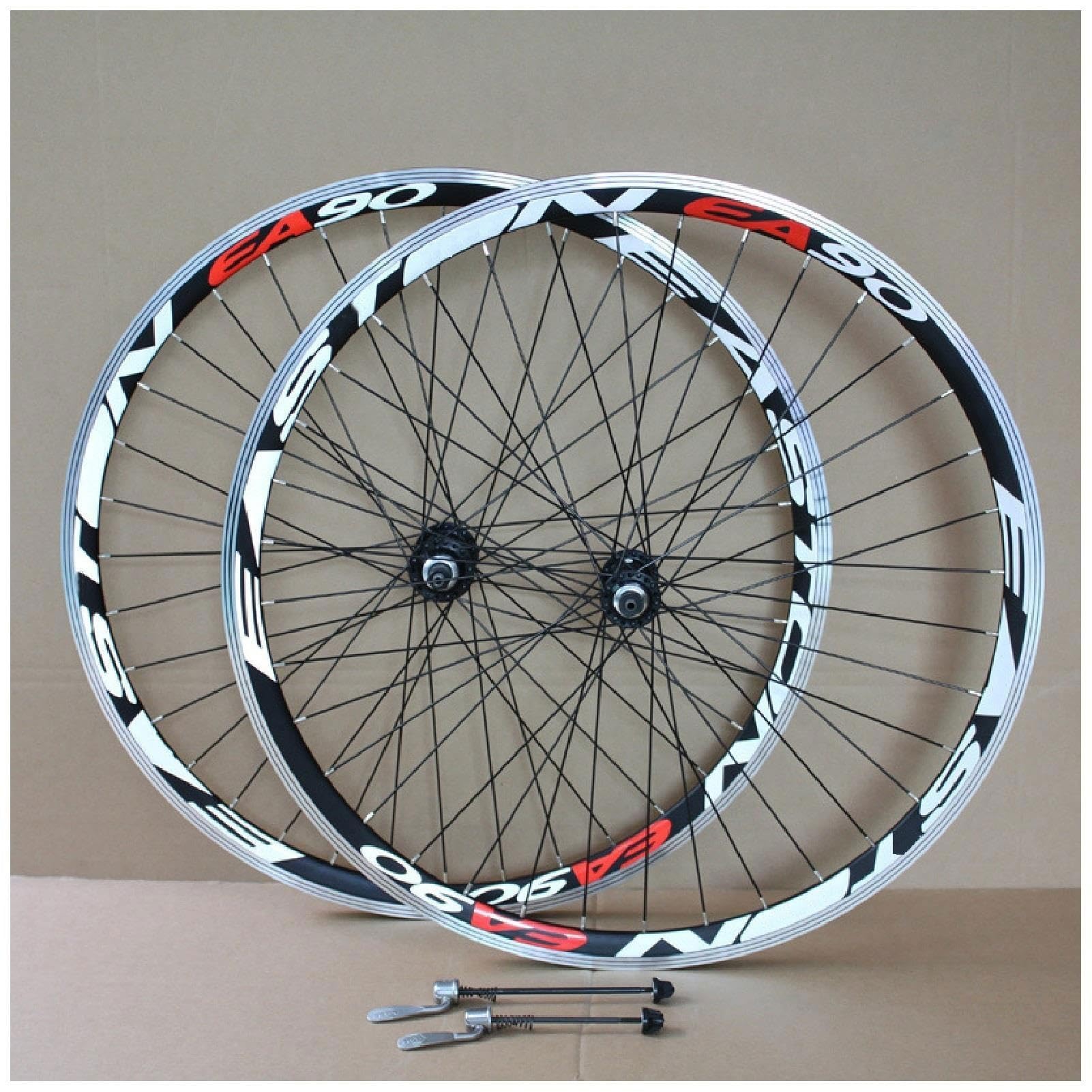 700C Bicicleta de Carretera Ruedas, Llanta de Aleación de Doble Pared Altura 30MM Freno V Rodamiento de Liberación Rápida 135mm 36 Orificios for 7-12 Velocidades 2400g